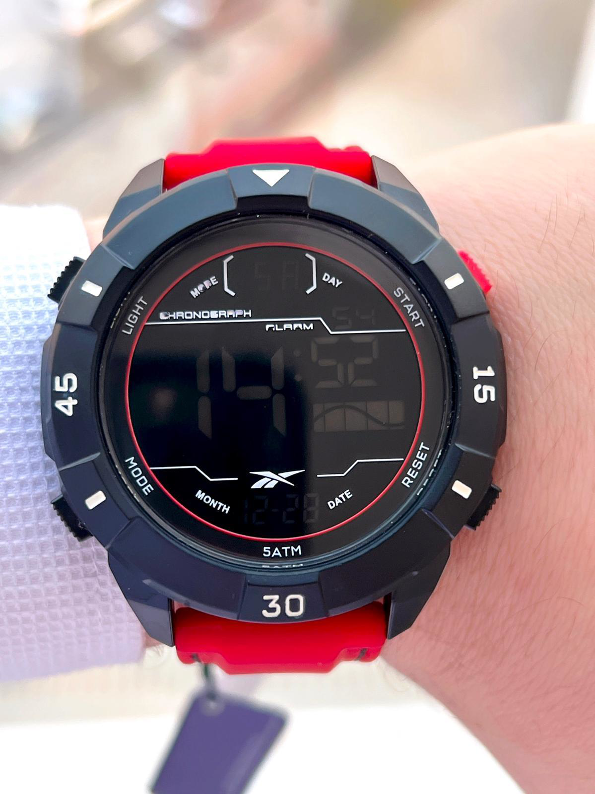 Reebok Silikon Kordon 50 Mt Suya Dayanıklı Dijital Seri Büyük Kas