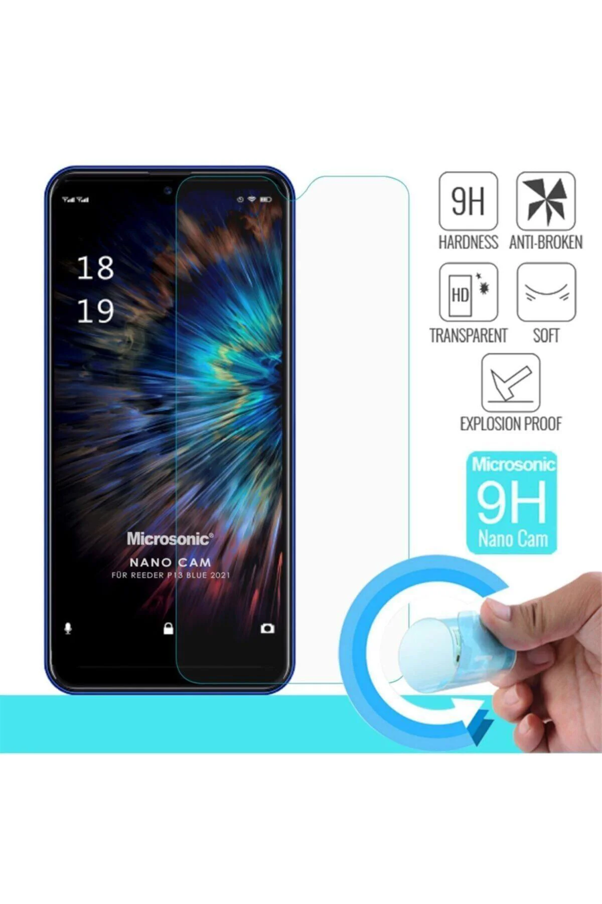 Reeder P13 Blue 2021 Uyumlu  Nano Glass Cam Ekran Koruyucu