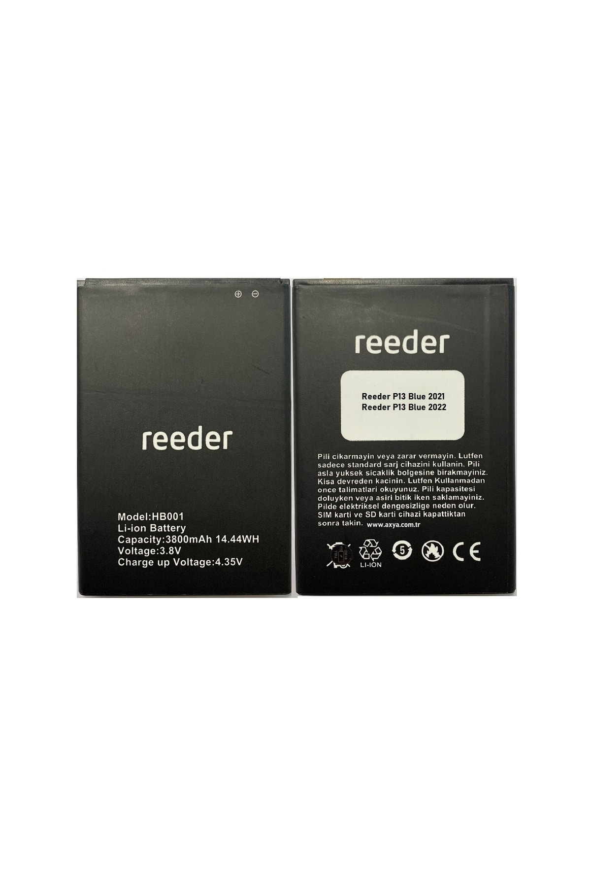 Axya Reeder P13 Blue 2021 Batarya Pil Hb001