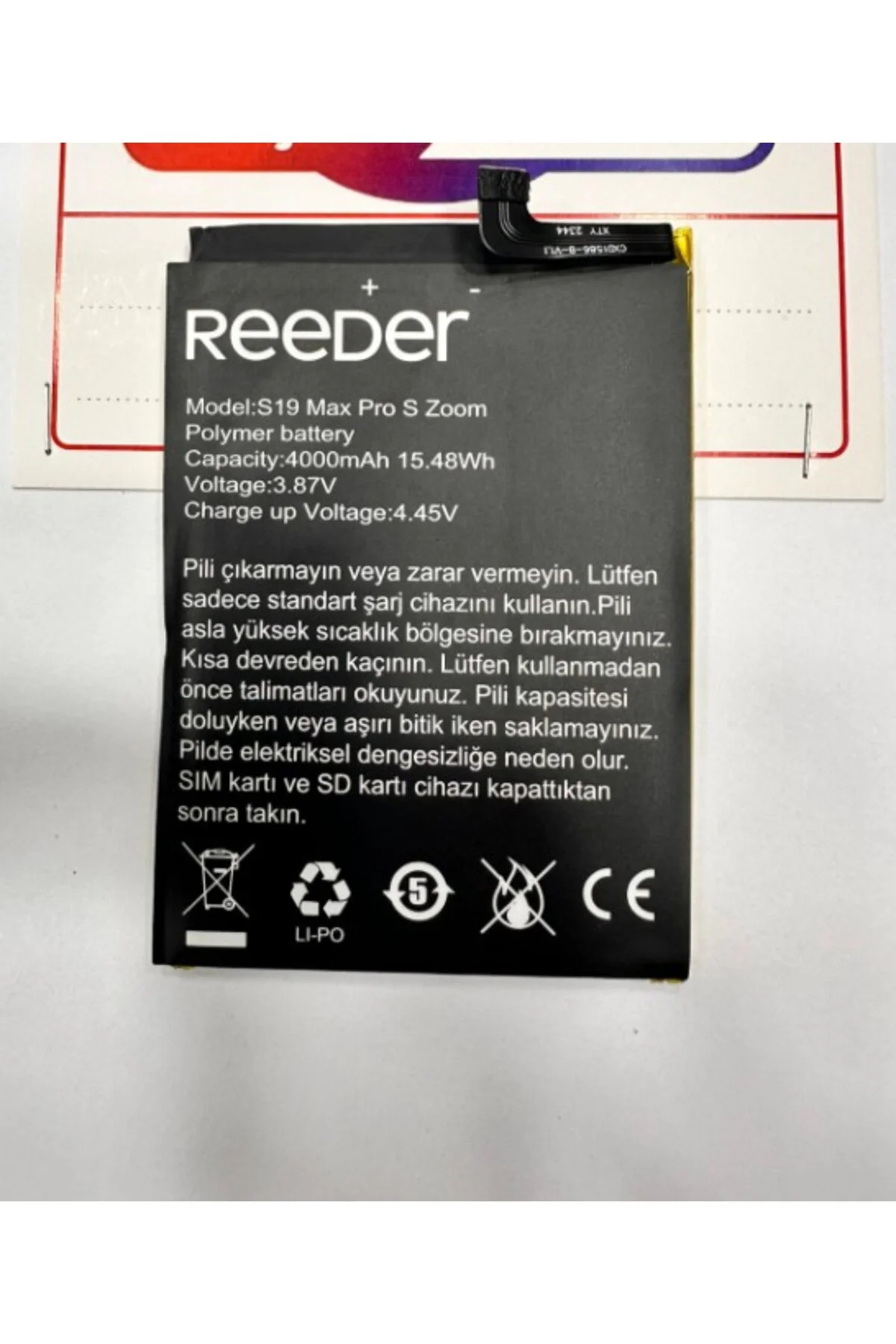 Reeder S19 Max Pro S Zoom Batarya Pil