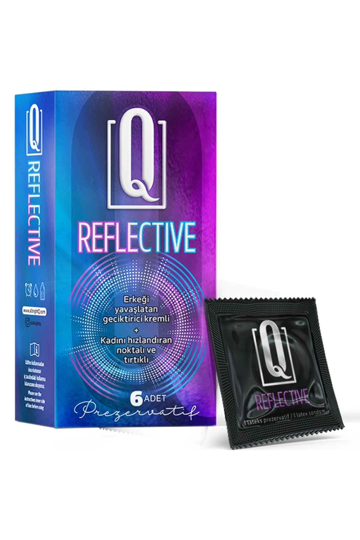 Reflective 6'lı Geciktiricili ve Tırtıklı Prezervatif Reflective 6'lı Geciktiricili ve Tırtıklı Prezervatif