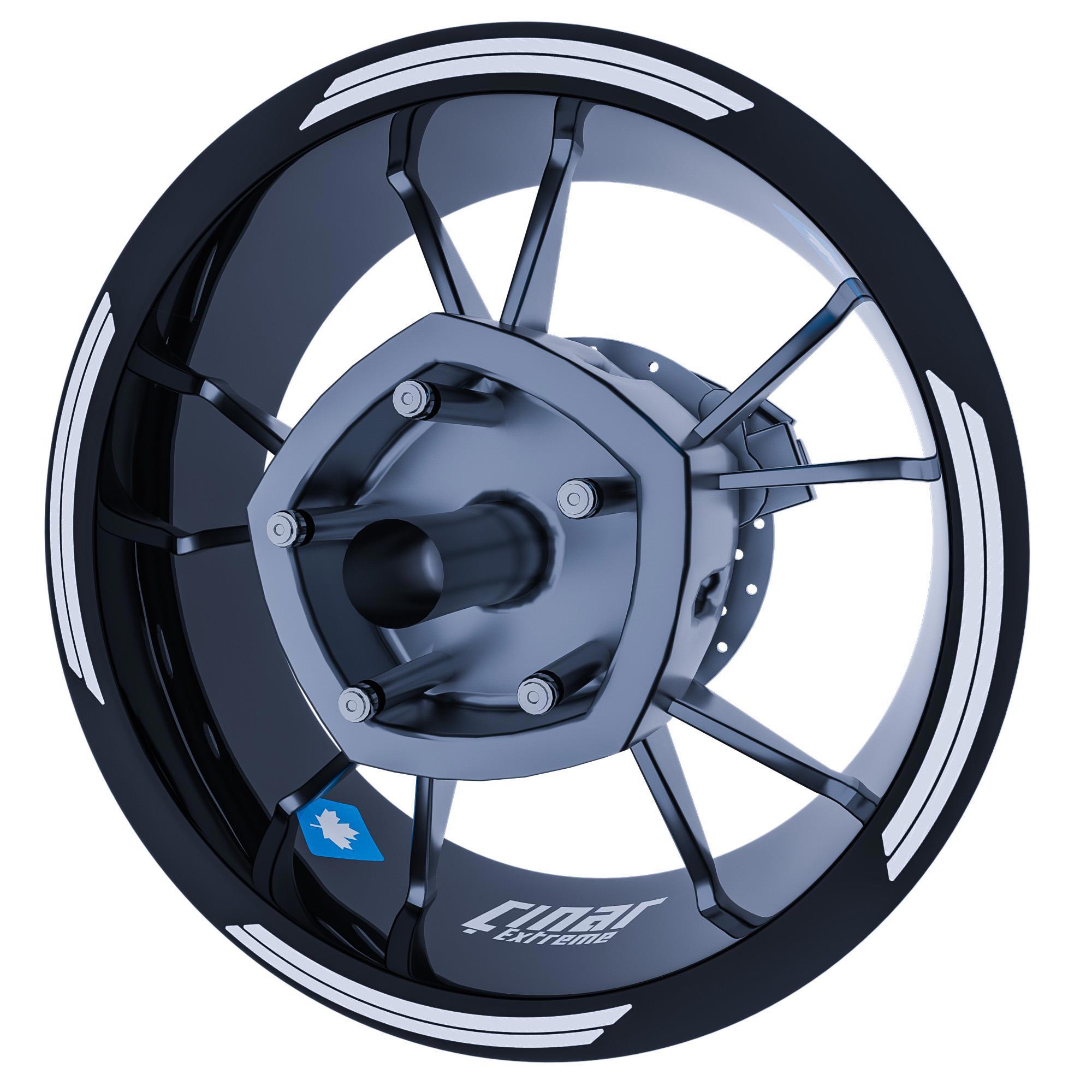 Çınar Extreme Reflektif Beyaz [Gri] Double Stripe Jant Şeridi Sticker Çınar Ext