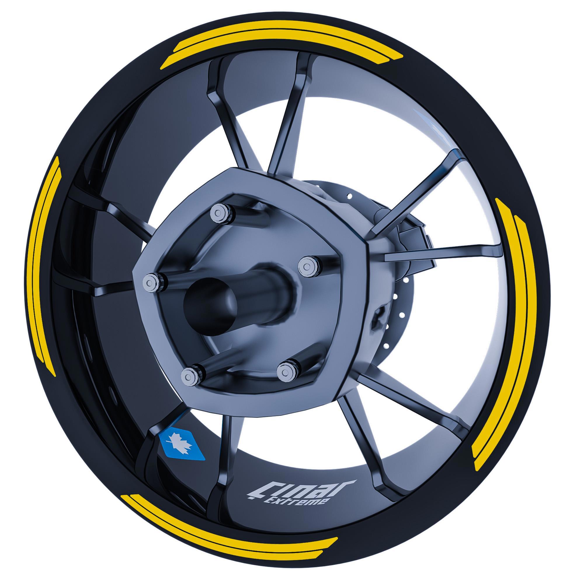 Çınar Extreme Reflektif Koyu Sarı Double Stripe Jant Şeridi Sticker Çınar Extre