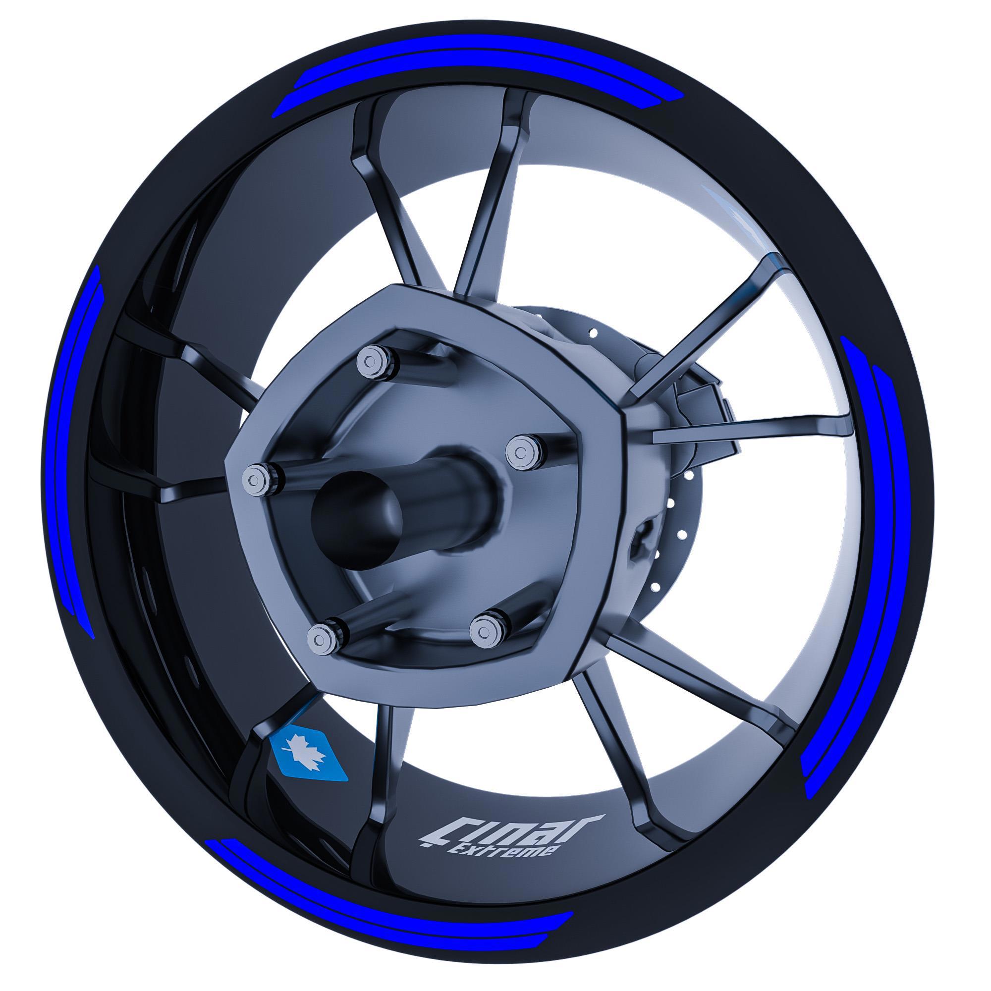 Çınar Extreme Reflektif Mavi Double Stripe Jant Şeridi Sticker  