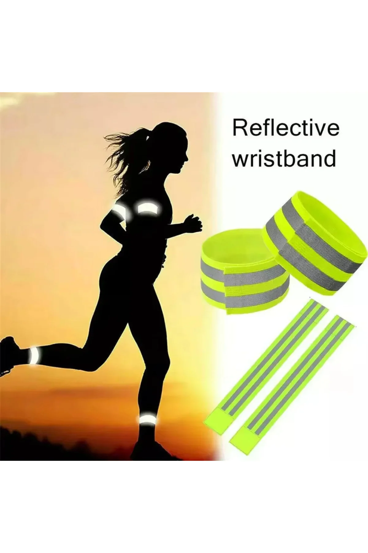 Reflektif Sporcu Bandı - koşu bisiklet yürüyüş gece görüş Reflektif Sporcu Bandı - koşu bisiklet yürüyüş gece görüş