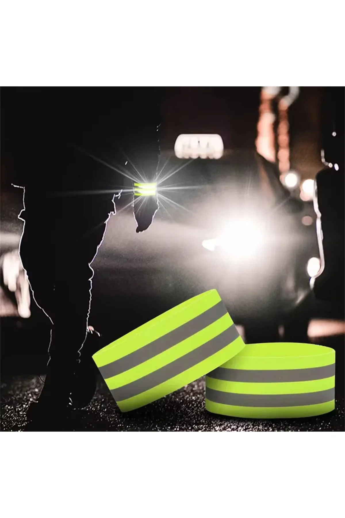 Reflektif Sporcu Bandı - koşu bisiklet yürüyüş gece görüş Reflektif Sporcu Bandı - koşu bisiklet yürüyüş gece görüş