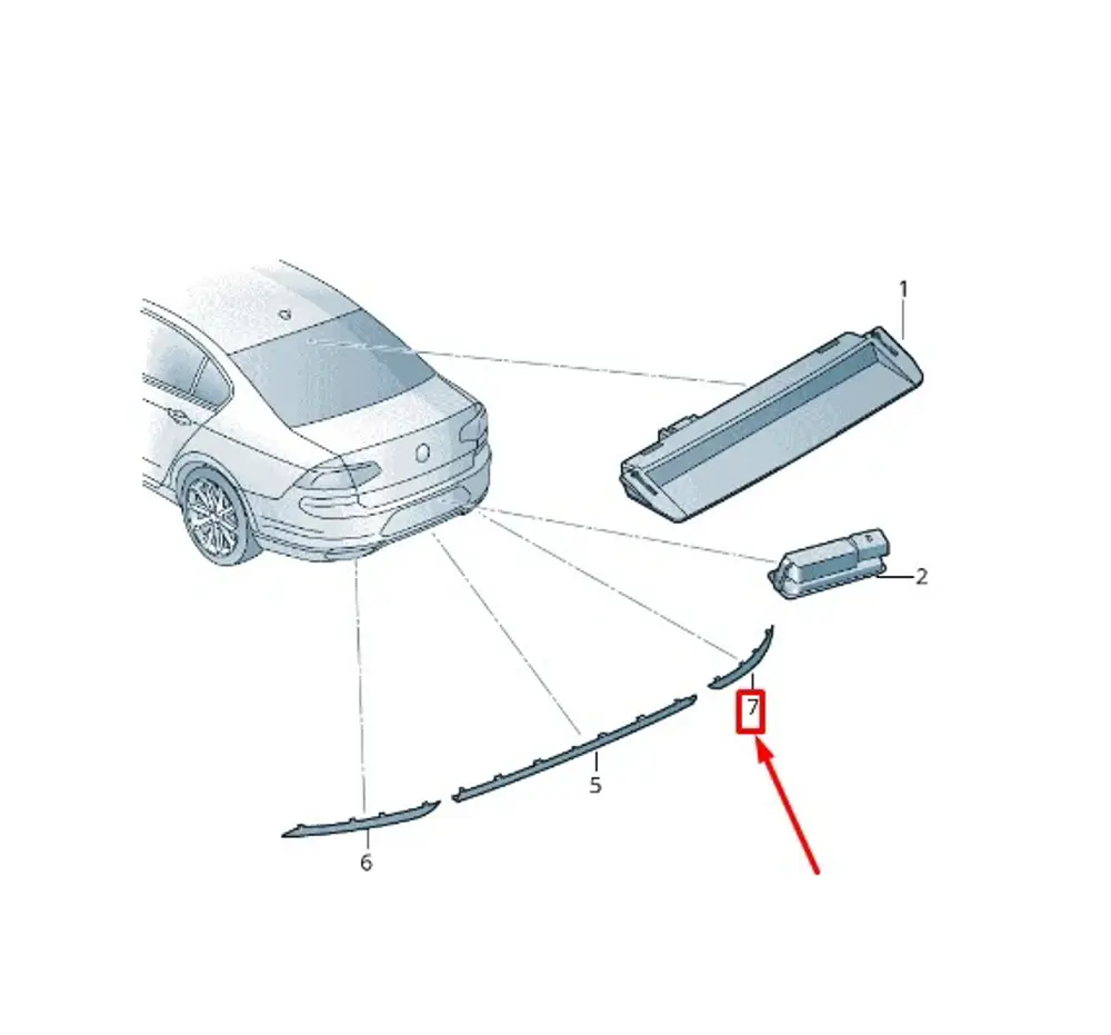 Reflektör - Arka Tampon Sağ (VW Orjinal)(3G0945106C) Passat B8