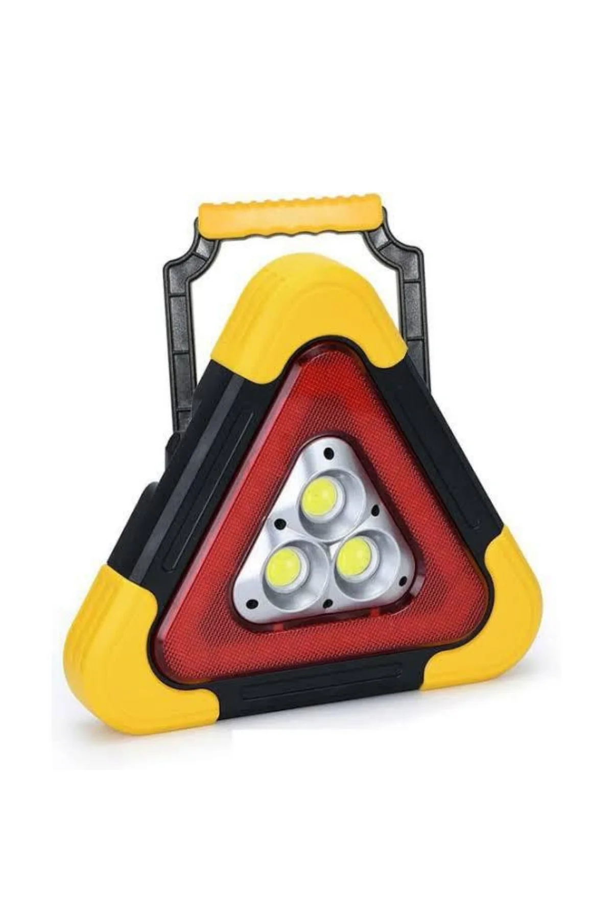 Reflektör Güneş Panelli Solarlı Şarjlı Üçgen Işıklı Trafik Reflek