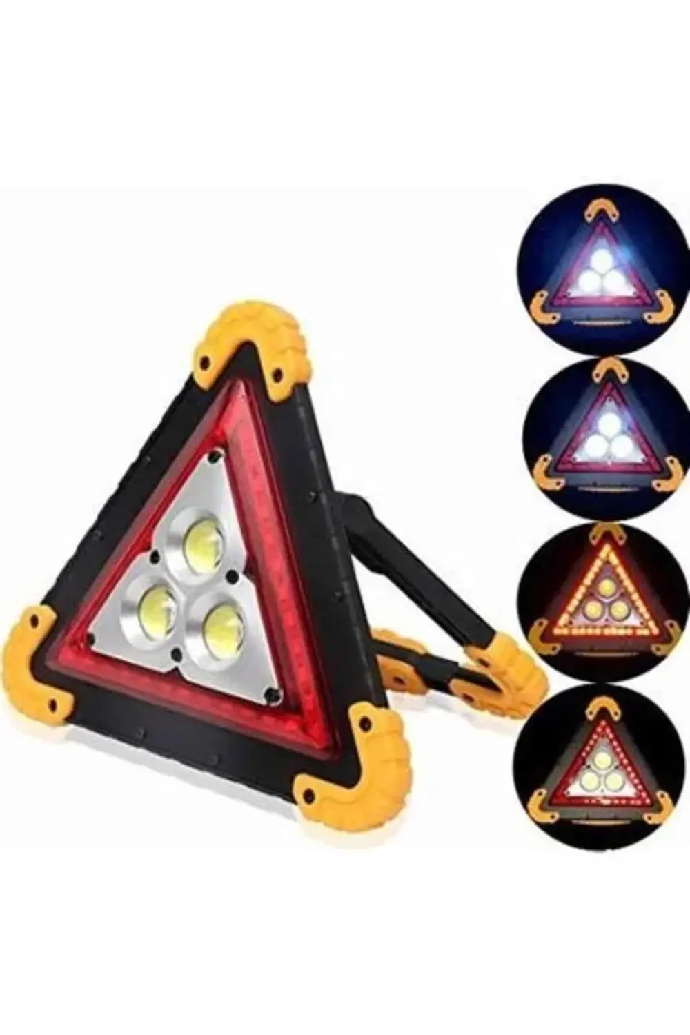 Reflektör Işıklı Ikaz Lambası Şarjlı Çok Fonksiyonlu Işıklı Üçgen
