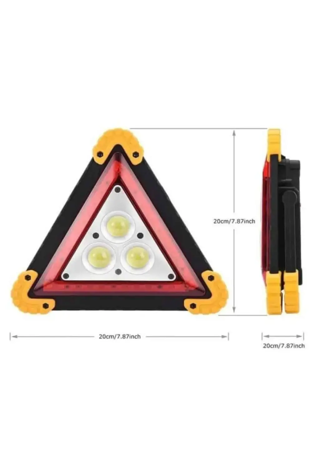 Reflektör Işıklı Ikaz Lambası Şarjlı Çok Fonksiyonlu Işıklı Üçgen