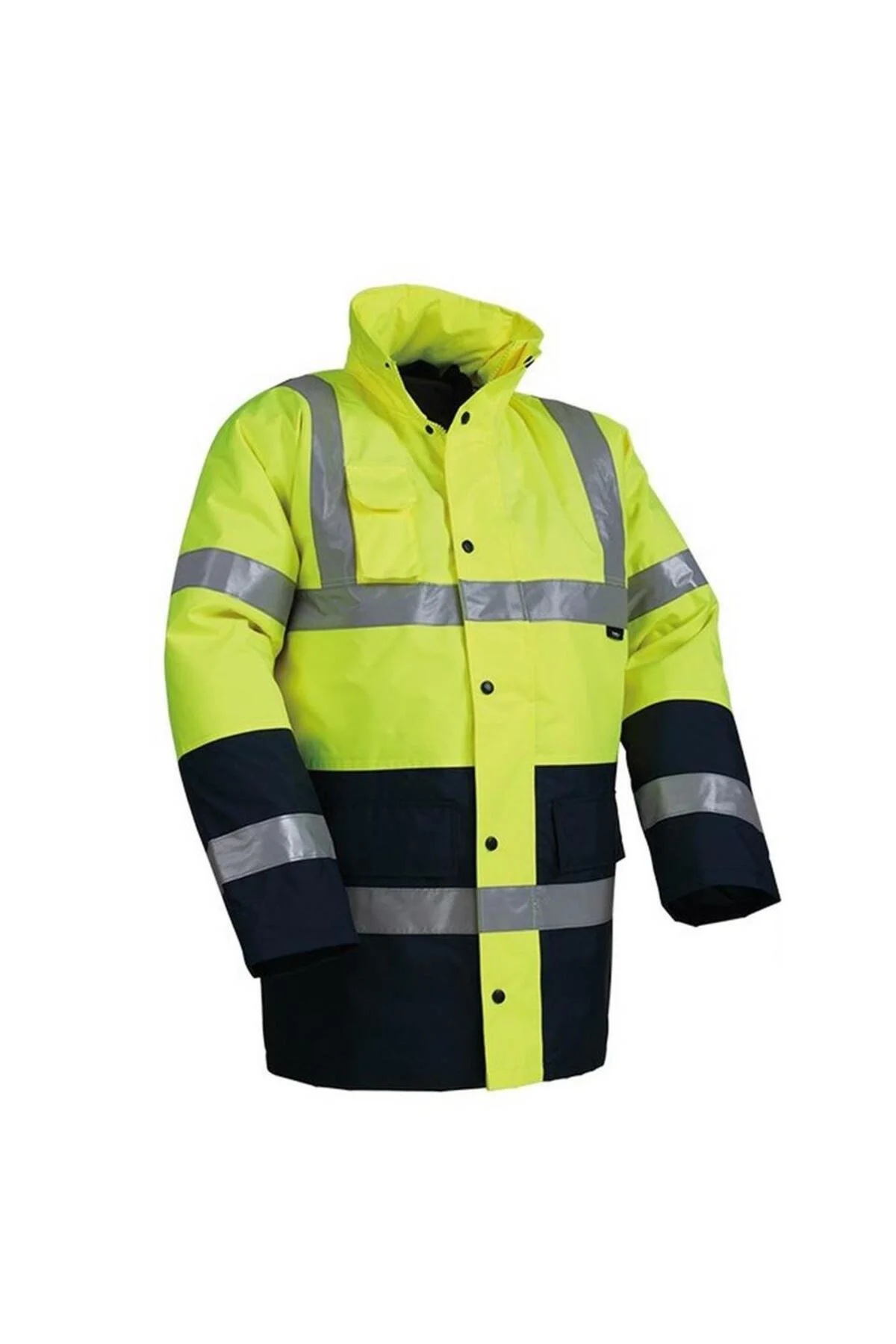 Reflektörlü 300D Oxford Çift Renk Parka Yağmurluk Sarı