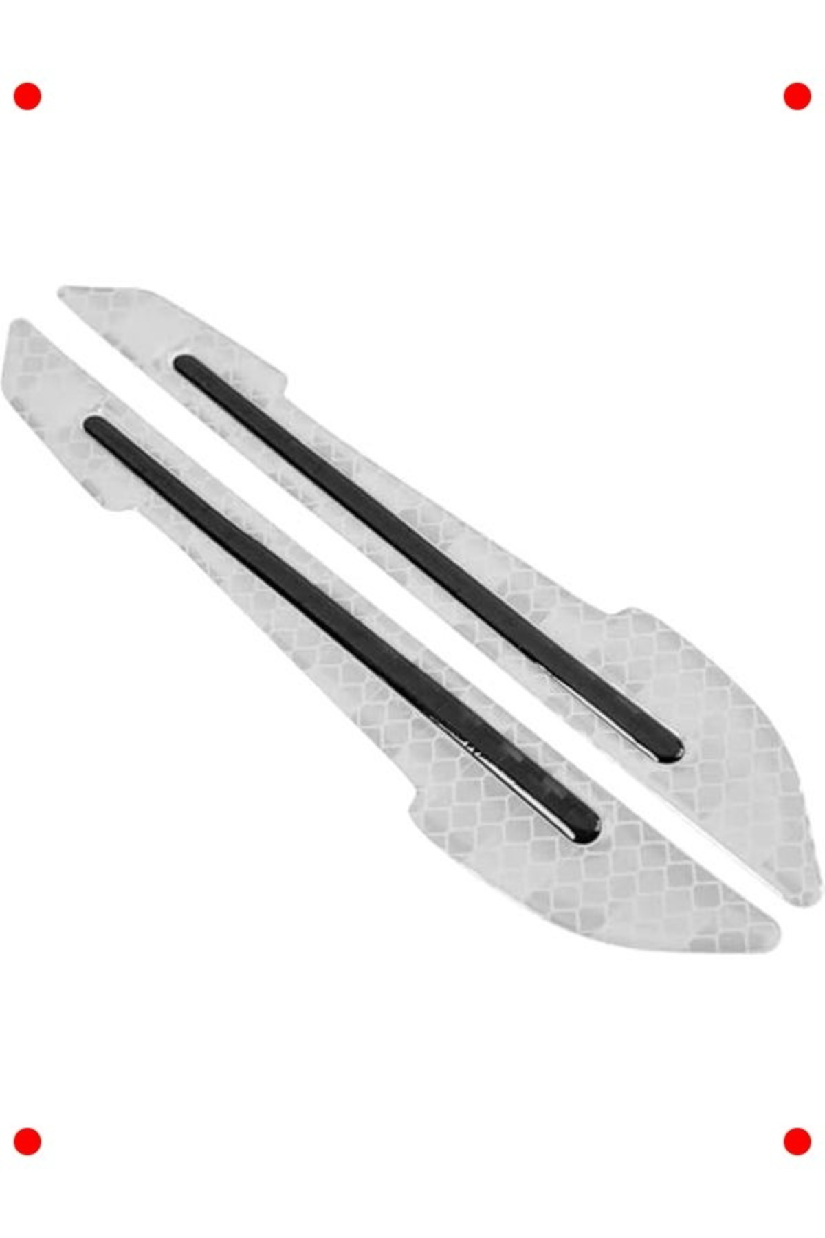 Reflektörlü Araç Yan Ayna Güvenlik Şeridi (2'li Beyaz)