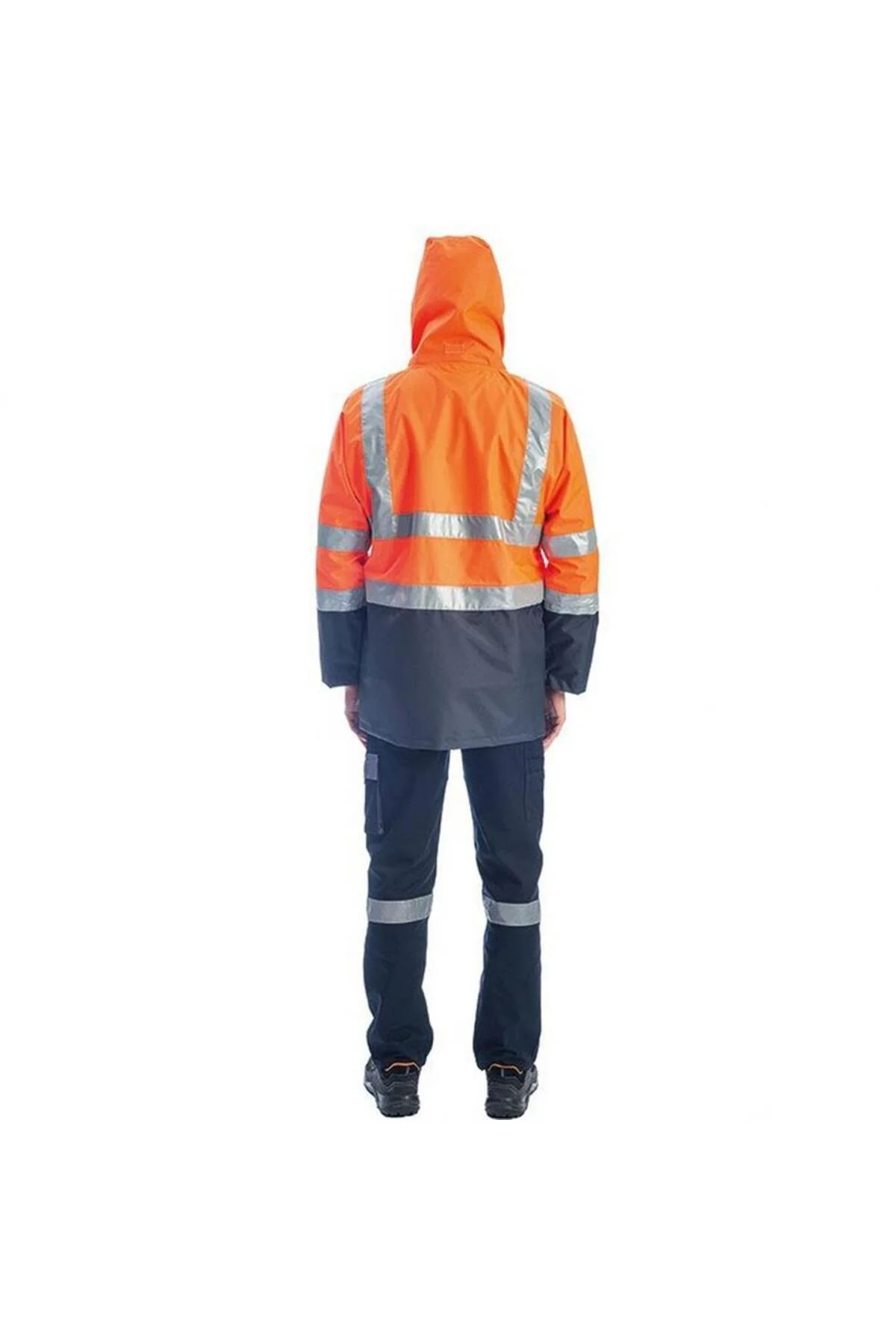 Reflektörlü Oxford Çift Renk 300D Oxford 5+1 Parka Turuncu