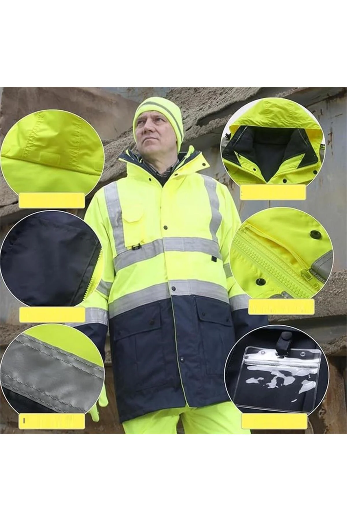 Reflektörlü Oxford Çift Renk 300D Oxford 5+1 Parka Sarı Fiyatı, Yorumları ve Özellikleri