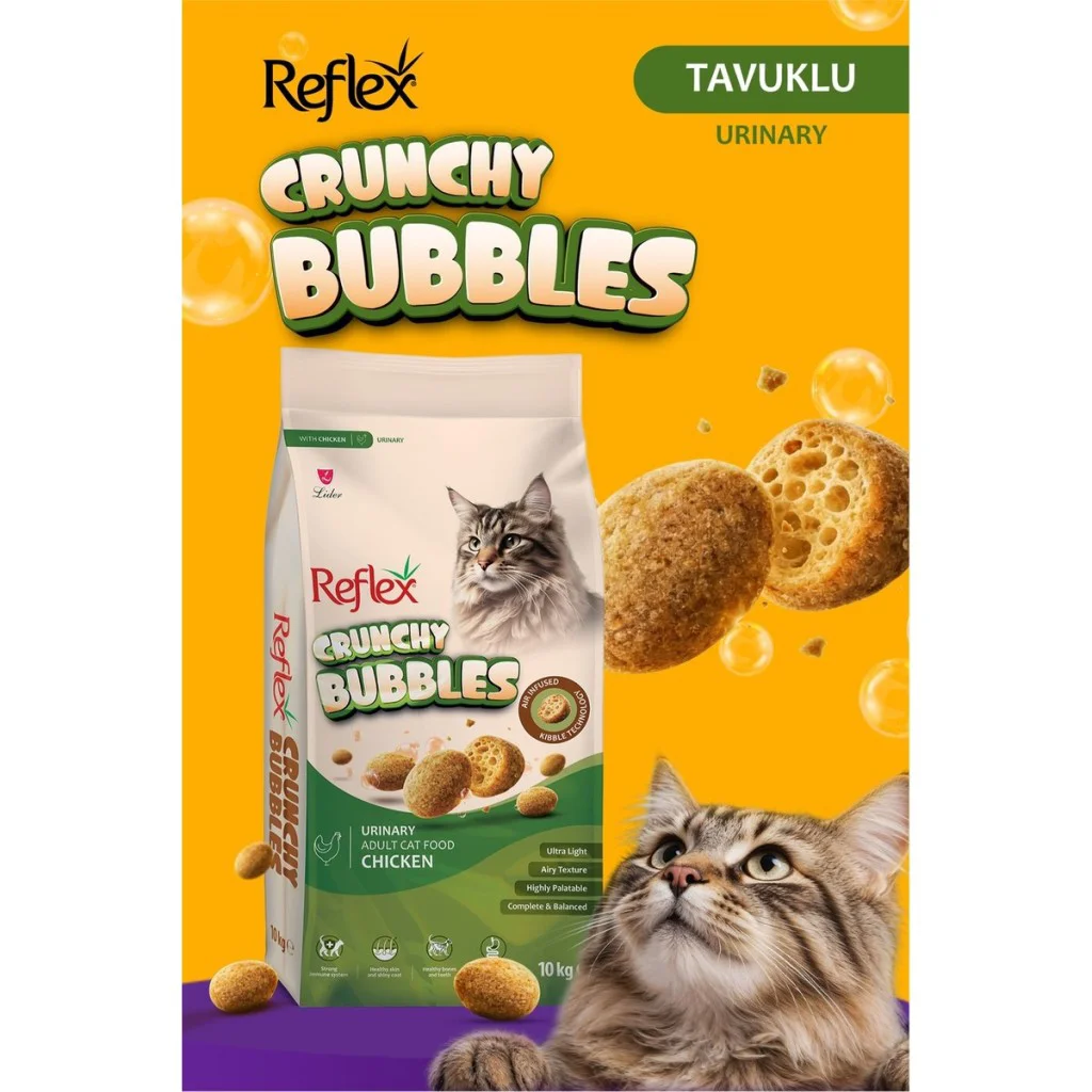 Reflex Crunchy Bubbles URINARY Tavuklu Kedi Maması 10 kg