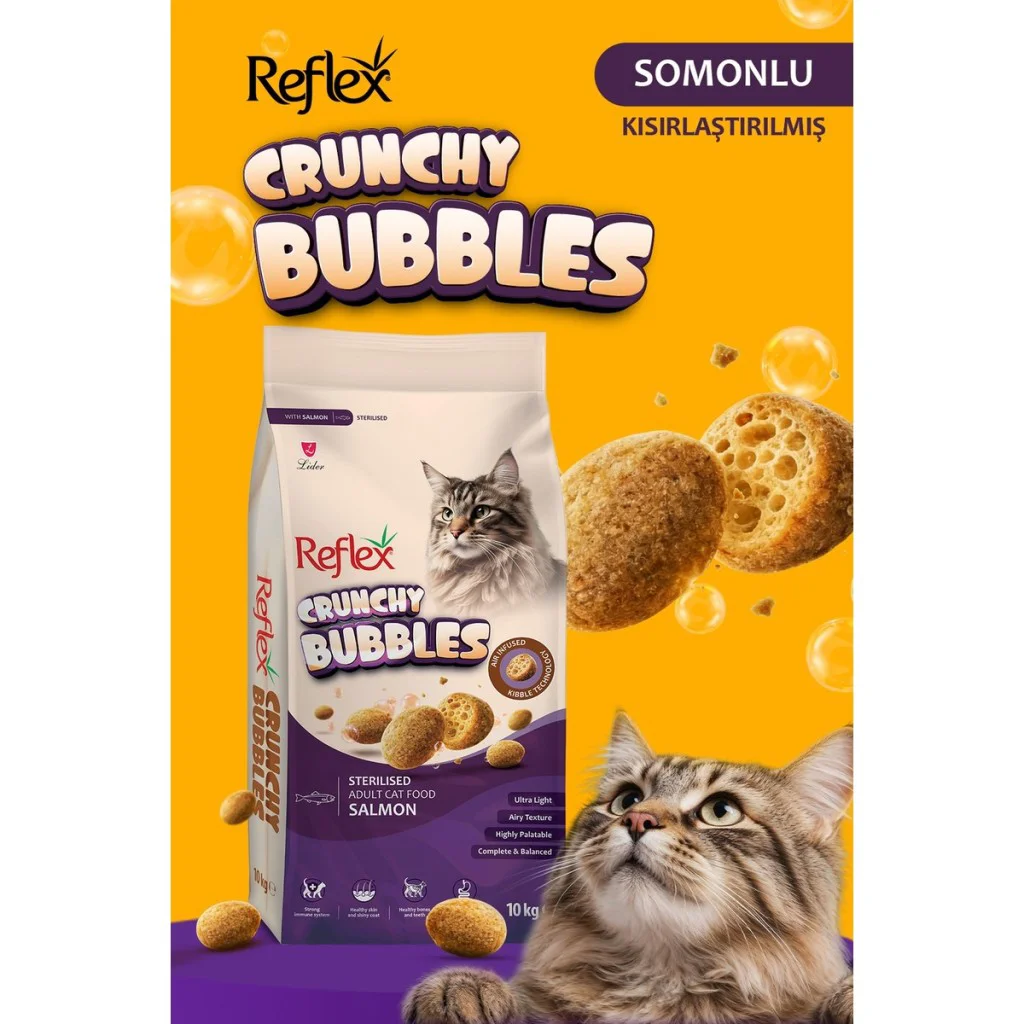 Reflex Crunchy Bubbles Somonlu Kısırlaştırılmış Kedi Maması 10 kg