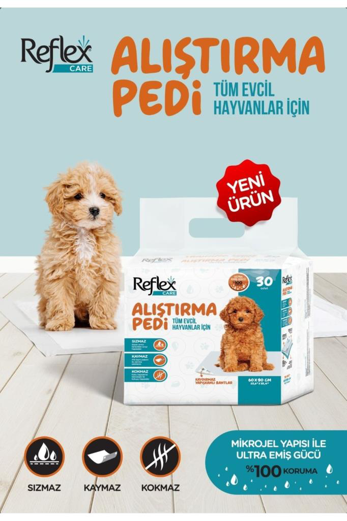 Reflex  Köpek Çiş Pedi 60*90Cm Yapışkan Bantlı Sızmaz Kaymaz Kokma