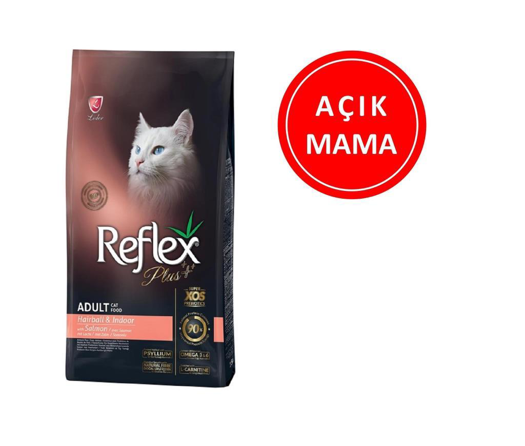 Reflex Plus Hairball Somonlu Kedi Maması 1 kg AÇIK