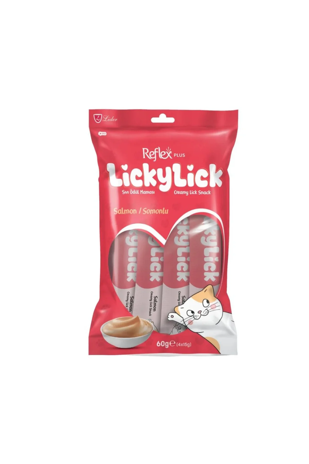 Reflex Plus Lickylick Somonlu Kedi Sıvı Ödül Maması 4x15gr