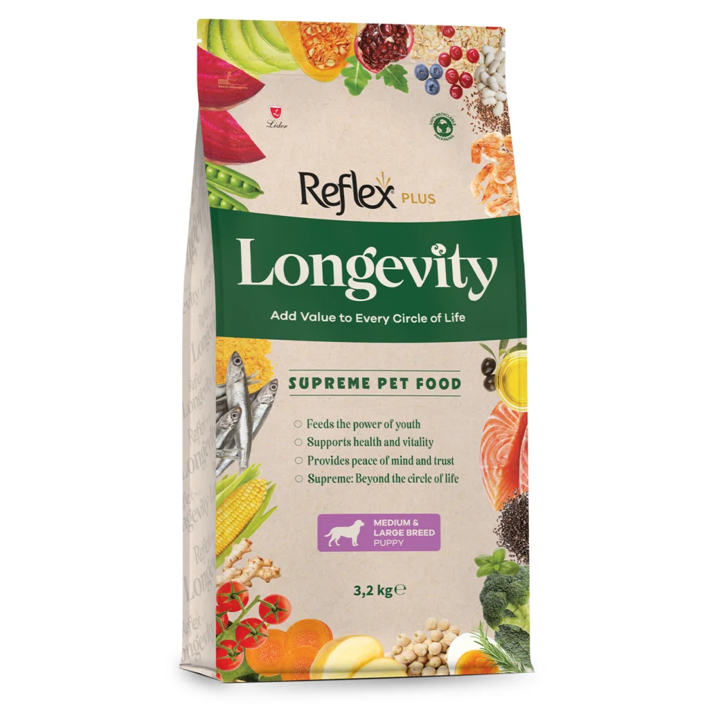 Reflex Plus Longevity Hipoalerjenik Orta ve Büyük Irk Yavru Köpek Maması 3,2kg