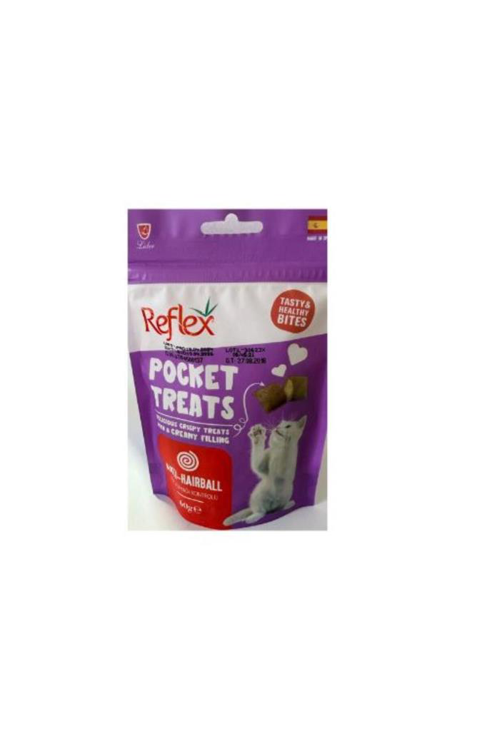 Reflex Pocket Treats Tüy Yumağı Kontrolü Yetişkin Kedi Ödül Mamas
