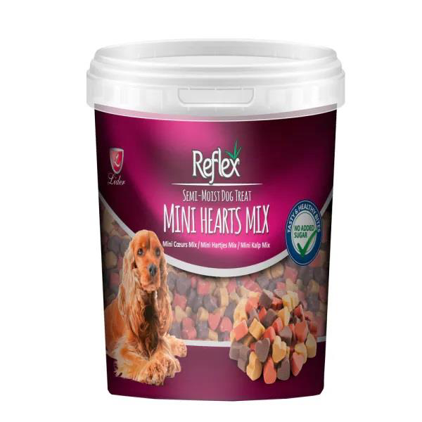 Reflex Semi-Moist Karışık Renkli Mini Kalpli Yumuşak Köpek Ödül M