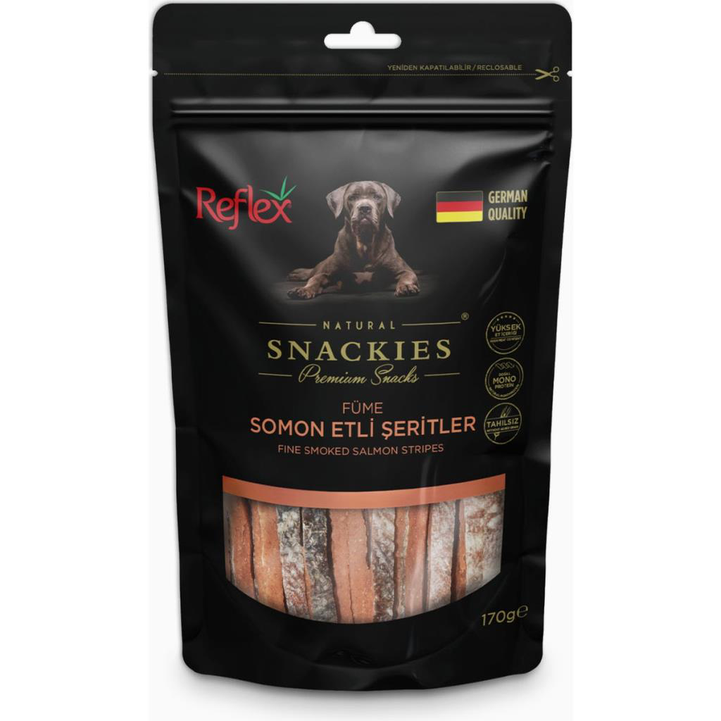 Reflex Snackies Füme Somon Etli Şerit Kurutulmuş Et Köpek Ödülü 1 Reflex Snackies Füme Somon Etli Şerit Kurutulmuş Et Köpek Ödülü 1