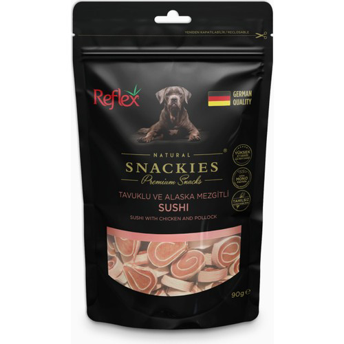 Reflex Snackies Tavuklu Alaska Mezgitli Kurutulmuş Et Köpek Ödülü Reflex Snackies Tavuklu Alaska Mezgitli Kurutulmuş Et Köpek Ödülü
