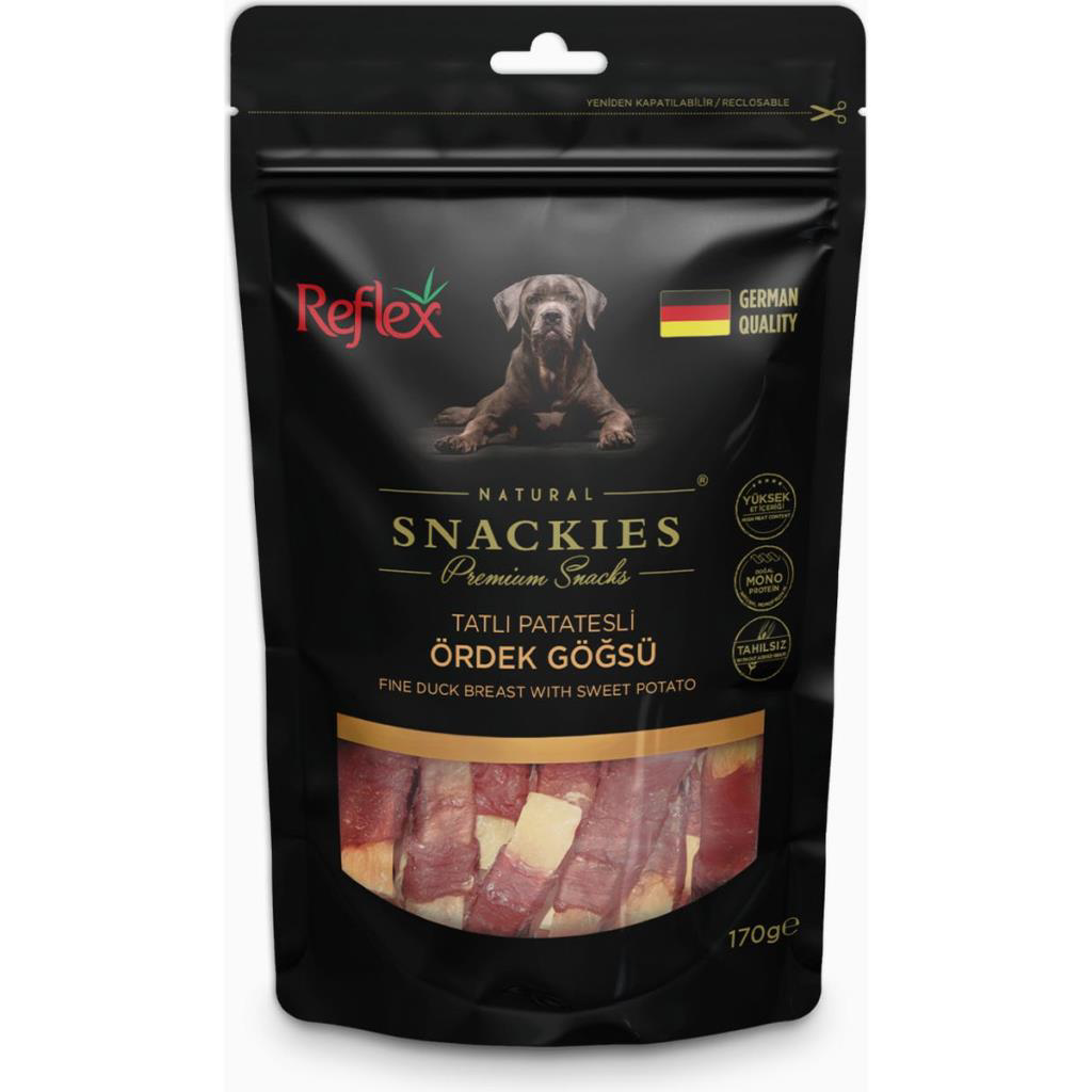 Reflex Snackies Tatlı Patates Ördek Göğsü Kurutulmuş Et Köpek Ödü Reflex Snackies Tatlı Patates Ördek Göğsü Kurutulmuş Et Köpek Ödü