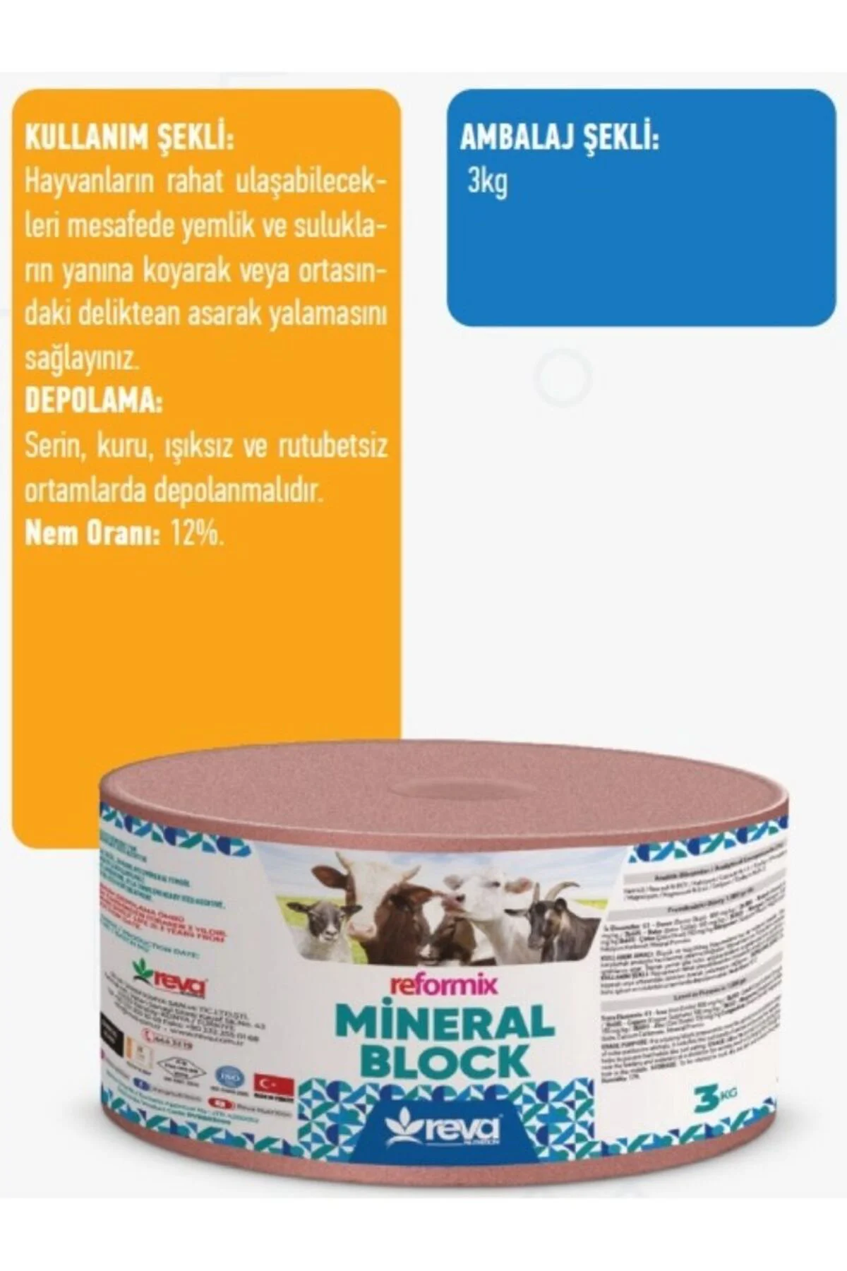 Reformix Mineral Block 3 kg Mineralli Yalama Taşı ( 4'LÜ PAKET )