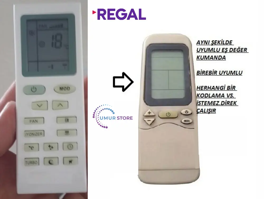 Regal Klima Kumandası-Eşdeğer