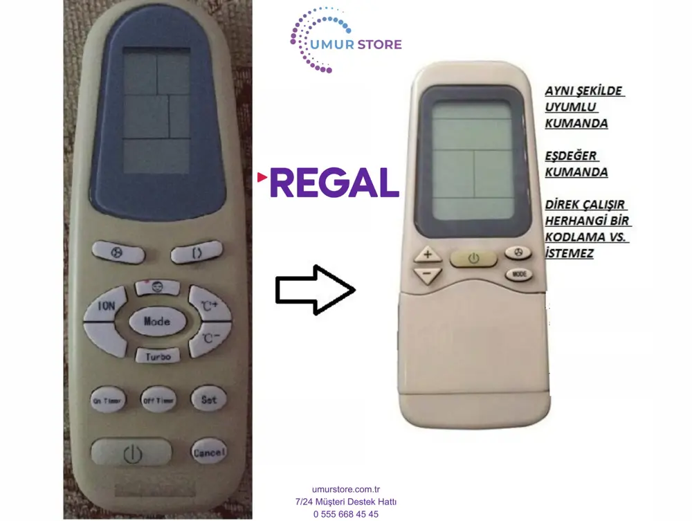 Regal Klima Kumandası – Eşdeğer Regal Klima Kumandası – Eşdeğer