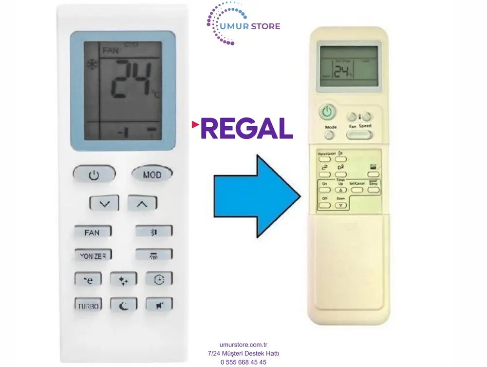 Regal-Seg-Vestel-Finlux Duvar Tipi Klima Kumandası Regal-Seg-Vestel-Finlux Duvar Tipi Klima Kumandası