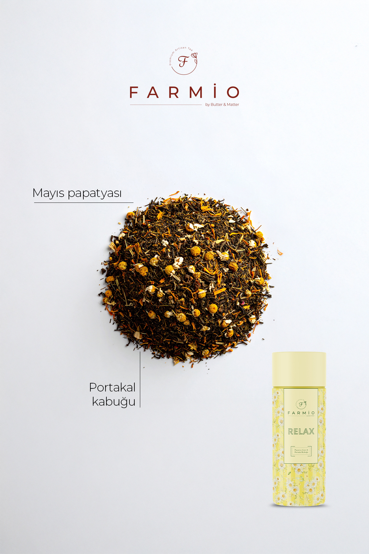 RELAX TEA –Papatya Çayı – 40gr – Portakal Kabuğu ve Mayıs Papatya