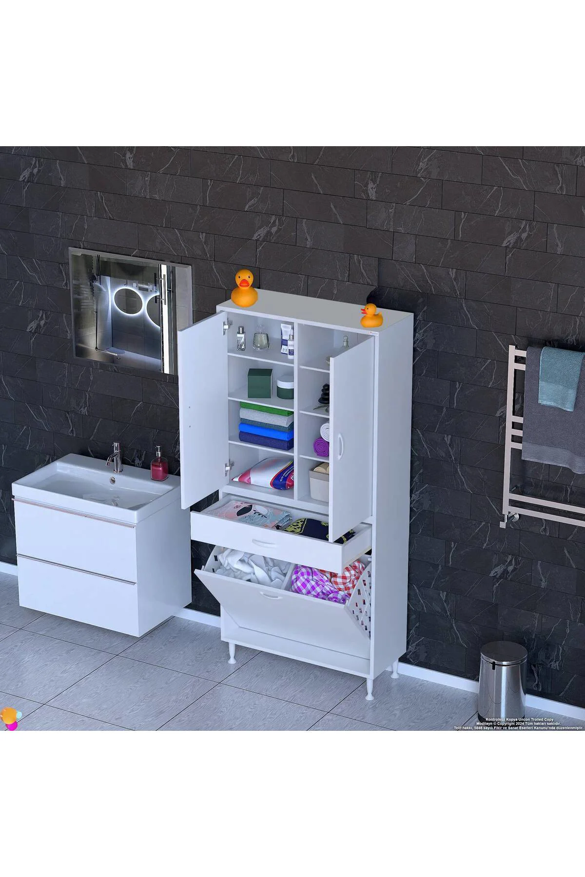 Reli Dolap Beyaz Çok Kullanımlı 80 cm Eninde Banyo Dolabı 80x171x Reli Dolap Beyaz Çok Kullanımlı 80 cm Eninde Banyo Dolabı 80x171x