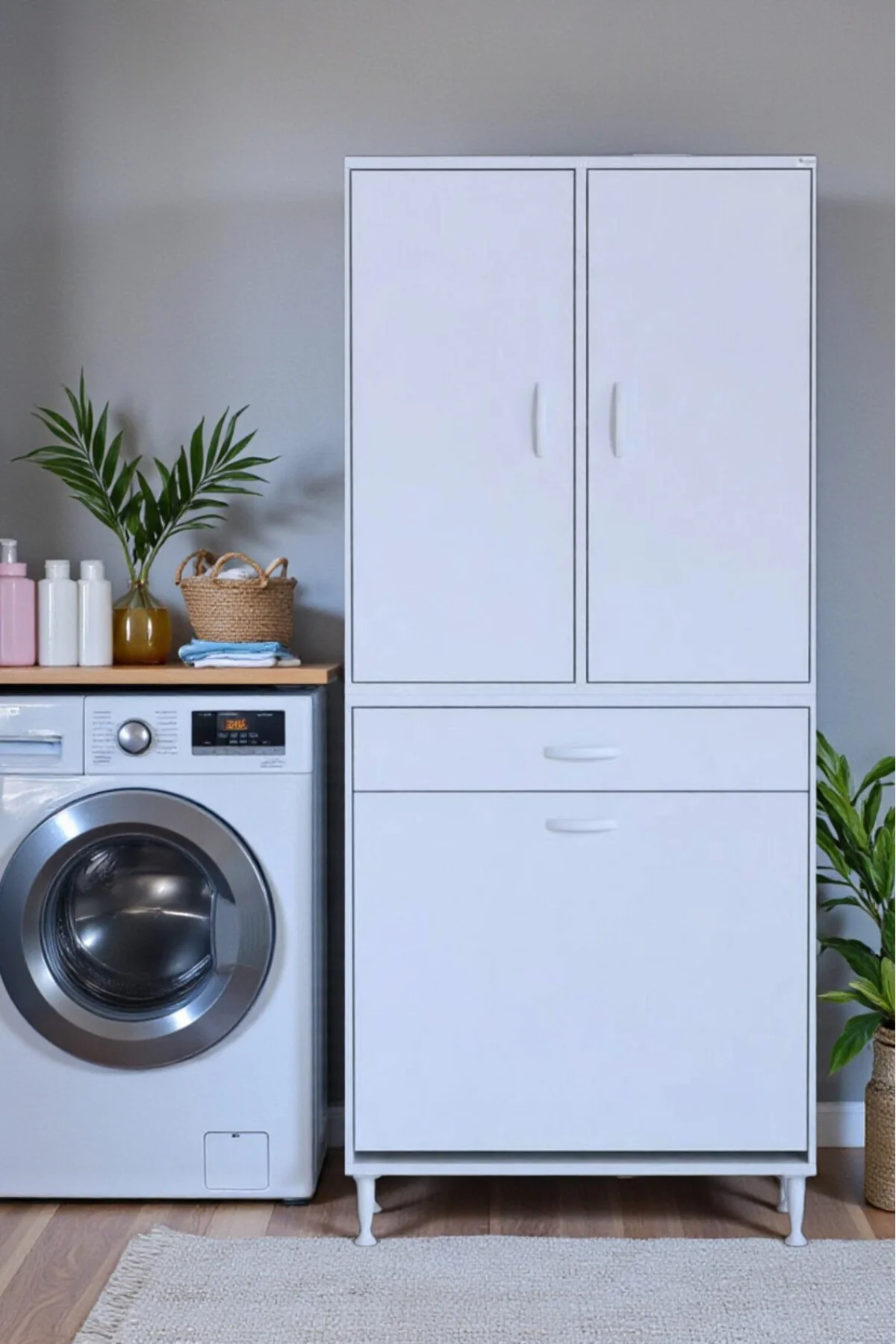 Reli Dolap Beyaz Çok Kullanımlı 80 cm Eninde Banyo Dolabı 80x171x Reli Dolap Beyaz Çok Kullanımlı 80 cm Eninde Banyo Dolabı 80x171x