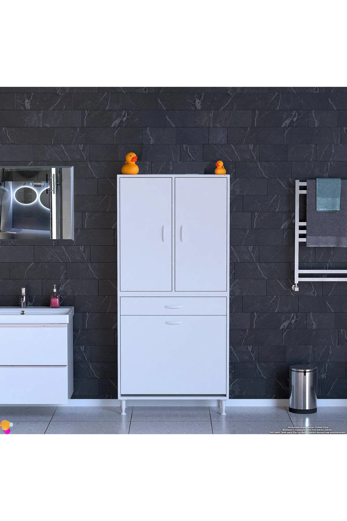 Reli Dolap Beyaz Çok Kullanımlı 70 cm Eninde Banyo Dolabı 70x171x Reli Dolap Beyaz Çok Kullanımlı 70 cm Eninde Banyo Dolabı 70x171x