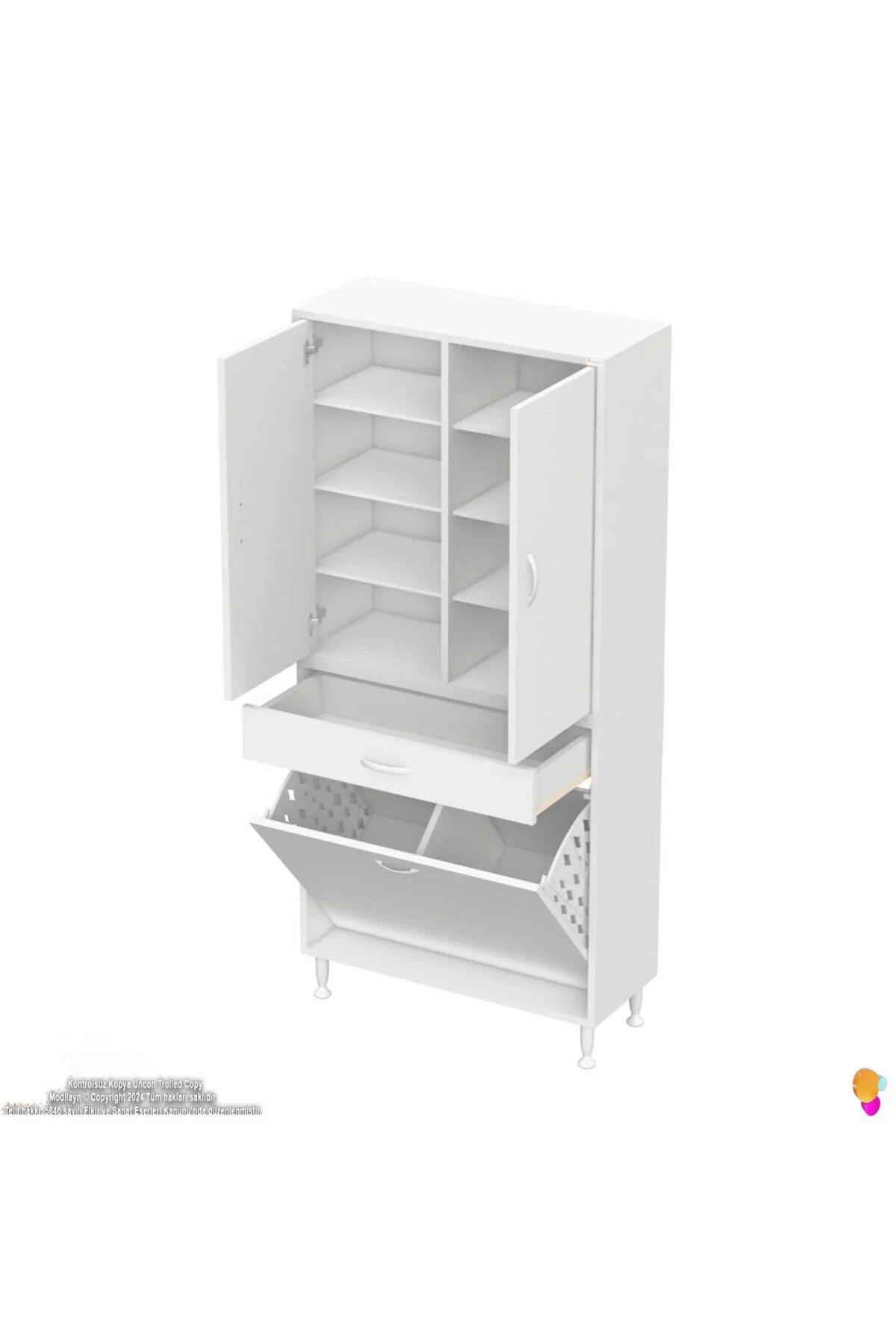 Reli Dolap Beyaz Çok Kullanımlı 85 cm Eninde Banyo Dolabı 85x171x