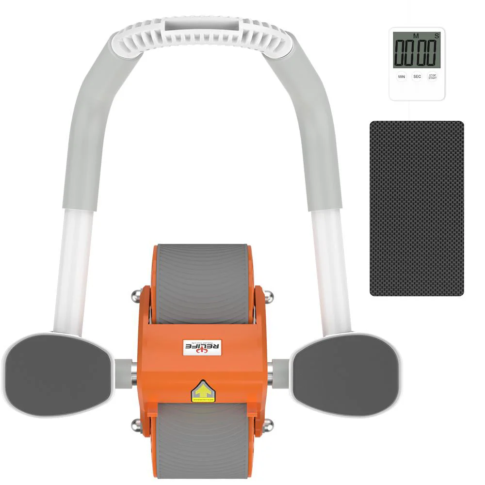 Relife AB-06 Ab Roller Dirsek Destekli Karın Çalıştırıcı, Otomatik geri tepme özellikli, Diz Matlı Karın Kası Çalıştırıcı, Erkekler ve Kadınlar için, Karın Kası