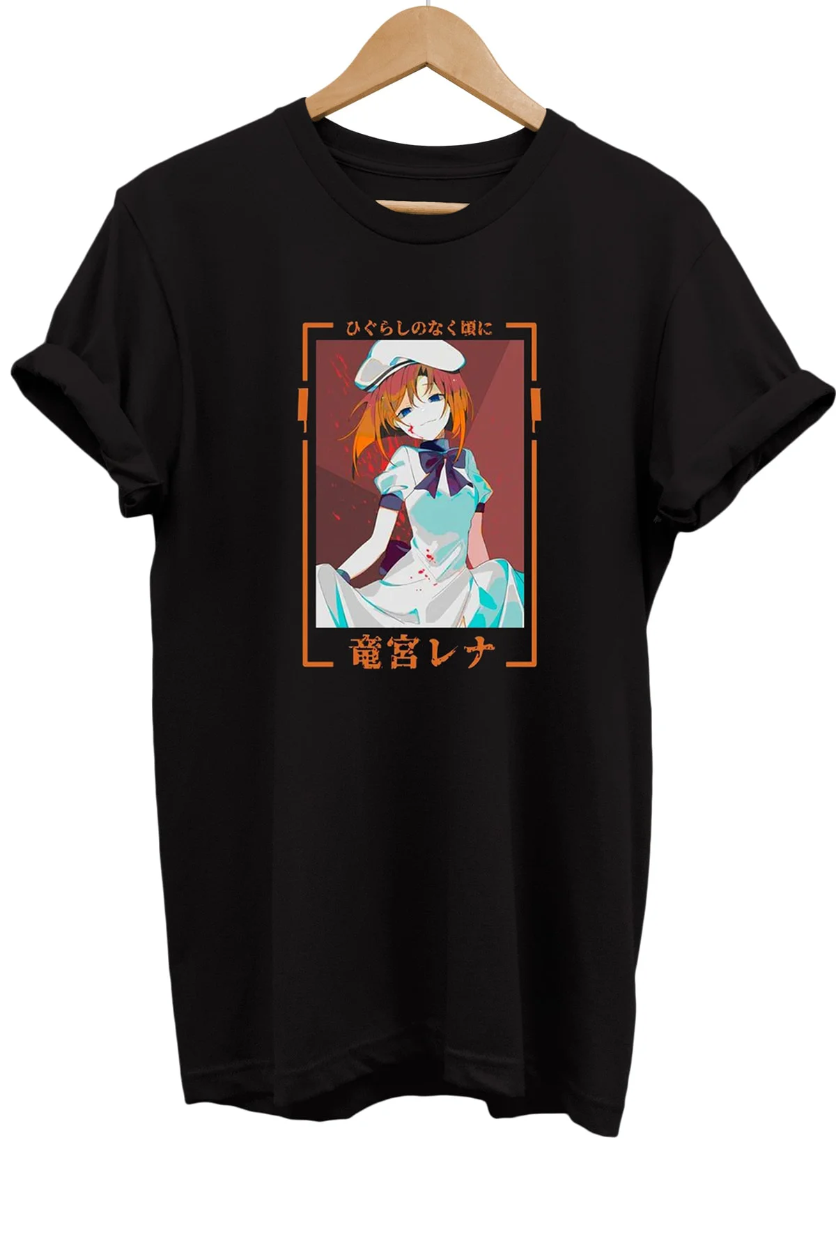 Rena Ryuugu Baskılı %100 Pamuk Basic T-shirt Normal Beden Tişört