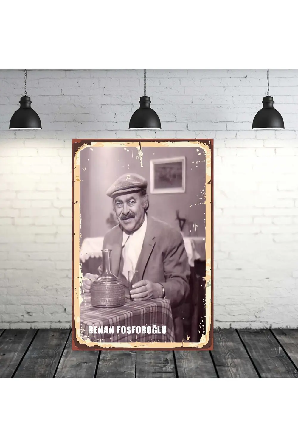 Renan Fosforoğlu Yeşilçam Tasarımlı 20x30 cm Retro Ahşap Tablo