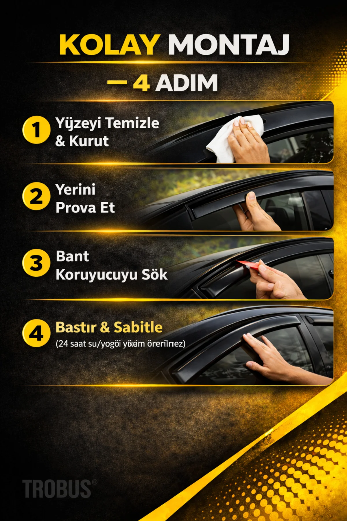 Renault 19 Europa 1995-2000 HB Tam Uyumlu Cam Rüzgarlığı 4'lü