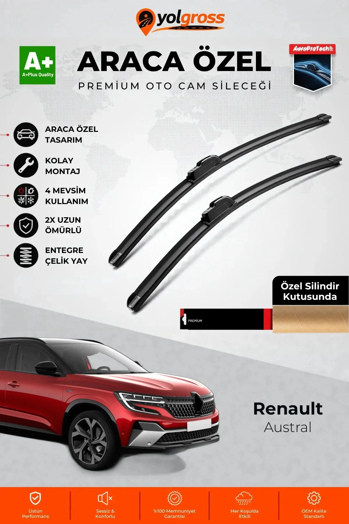 Renault Austral Ön Cam Silecek Seti 2023 Üzeri Premium Araca Özel 65-48 Cm A+ Kalite Renault Austral Ön Cam Silecek Seti 2023 Üzeri Premium Araca Özel 65-48 Cm A+ Kalite