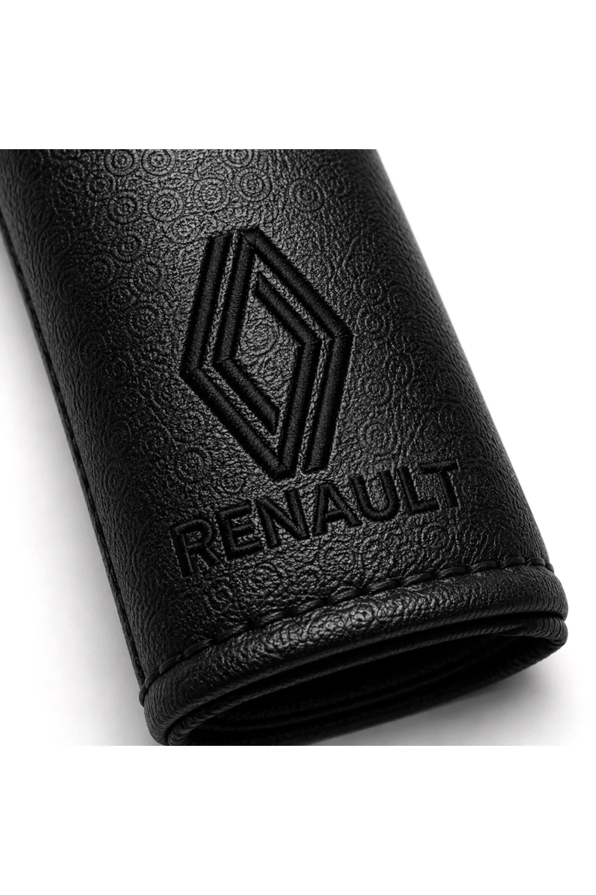 Renault Black Serisi 4 Parça Oto Boyun Yastığı ve Emniyet Kemer Pedi Seti – 2 Yastık + 2 Kemer Pedi, Siyah Nakışlı - Görsel 2
