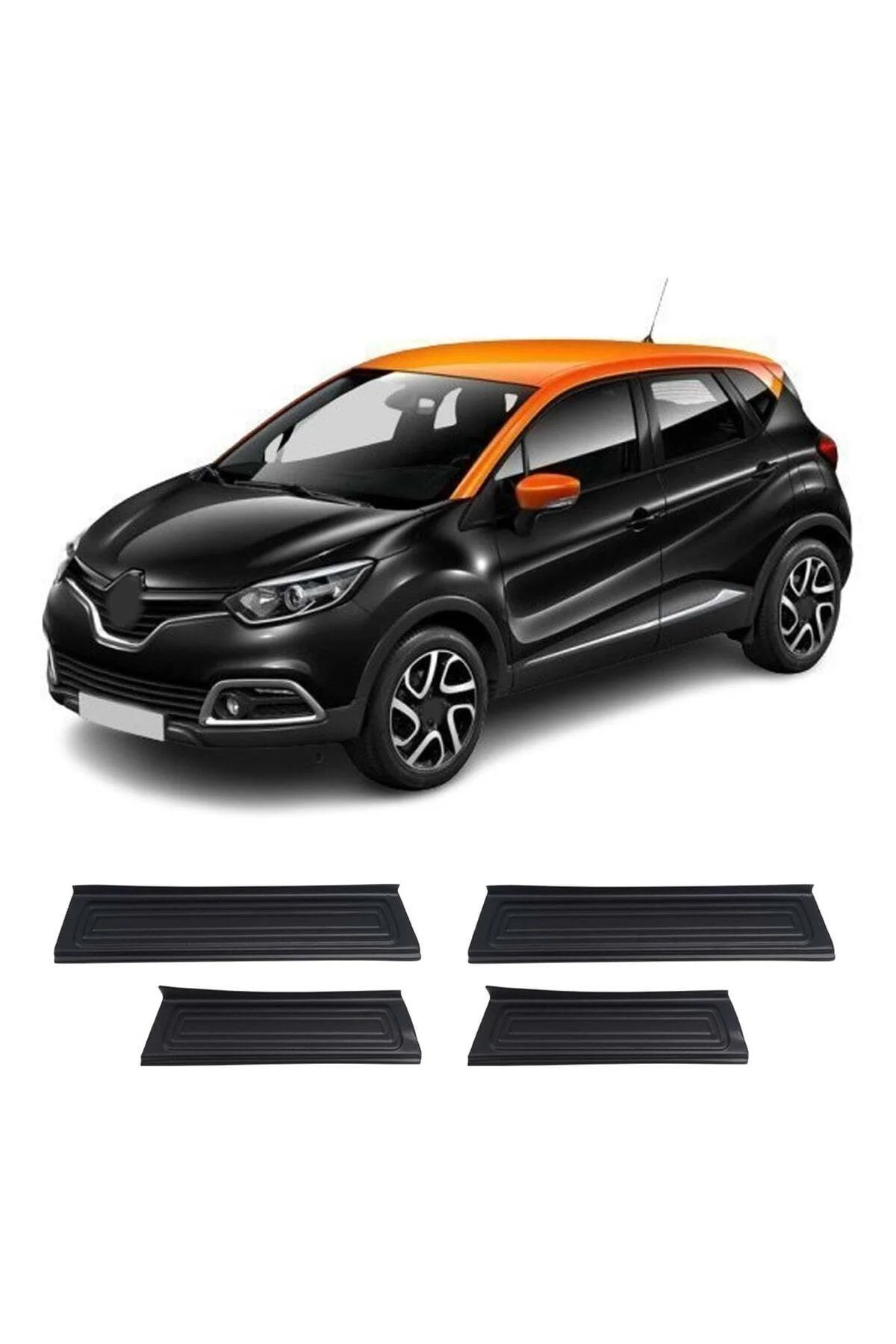 Renault Captur 2013-2019 Uyumlu Kapı Eşiği Koruma ABS 4 Parça Parlak Siyah - Görsel 2