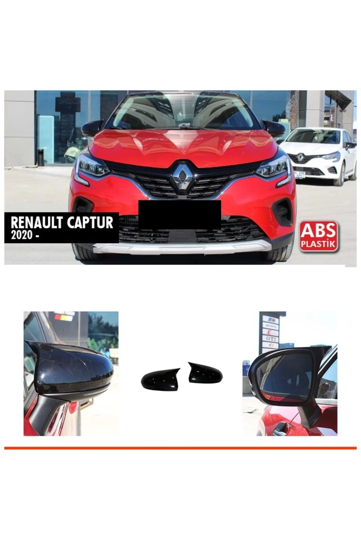 Renault Captur 2020 Sonrası Batman Yarasa Ayna Kapağı Piano Black Abs Plastik3