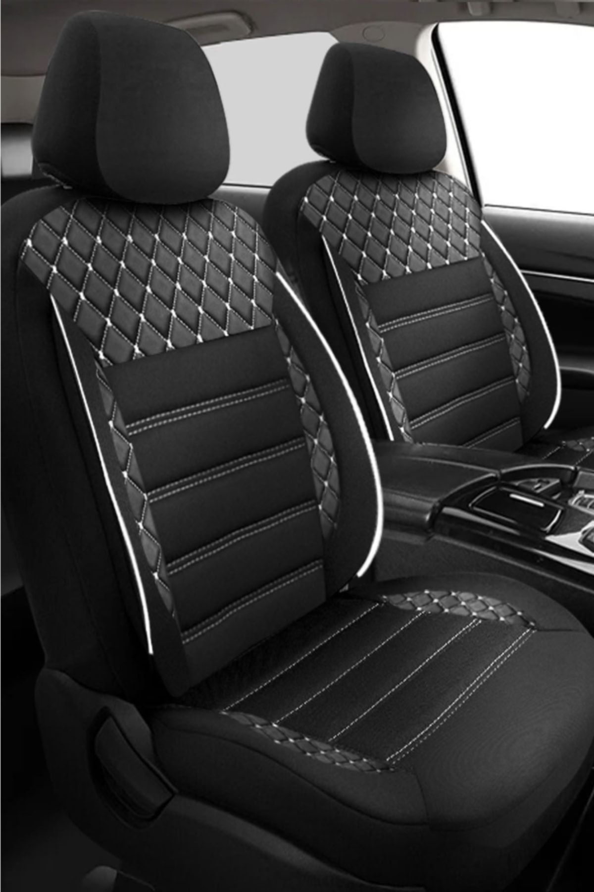 Renault Clio 1 Uyumlu Koltuk Kılıfı Crystal Sarisi - Beyaz