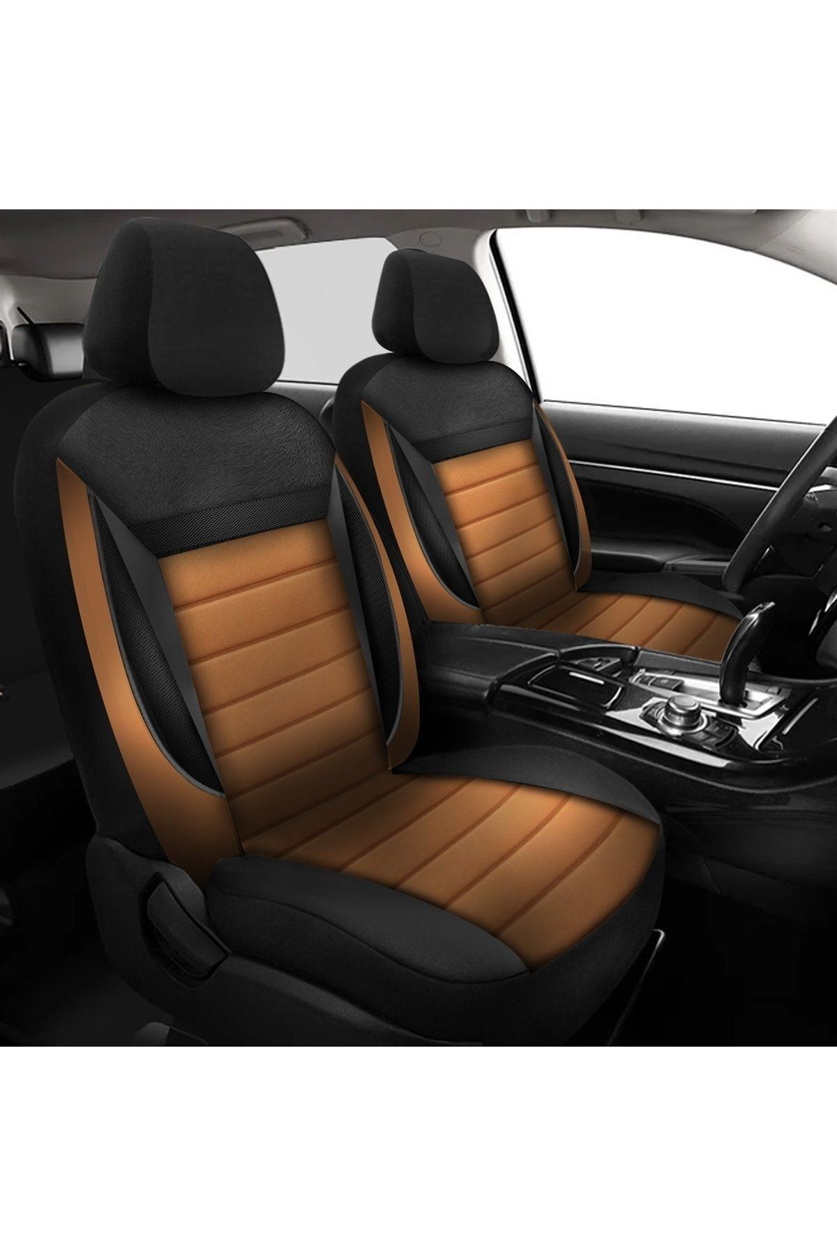 Renault Clio 1 Uyumlu Koltuk Kılıfı Enigma Serisi - Taba