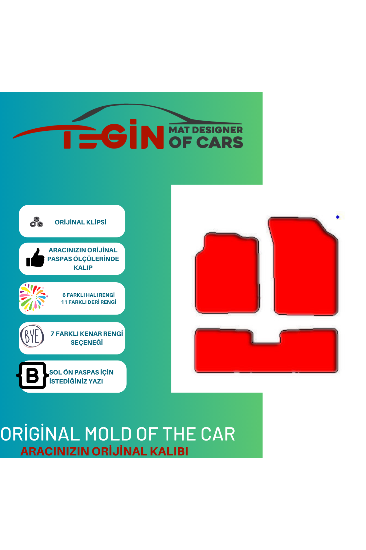 Renault Clio 2 1998-2004 Prime Siyah Deri Sarı Kenar Paspas