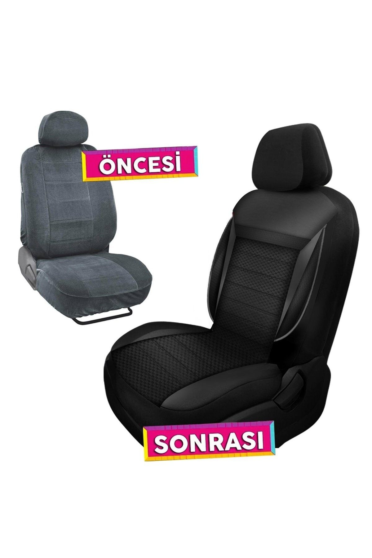 Renault Clio 2 Uyumlu Koltuk Kılıfı Enigma Serisi - Siyah